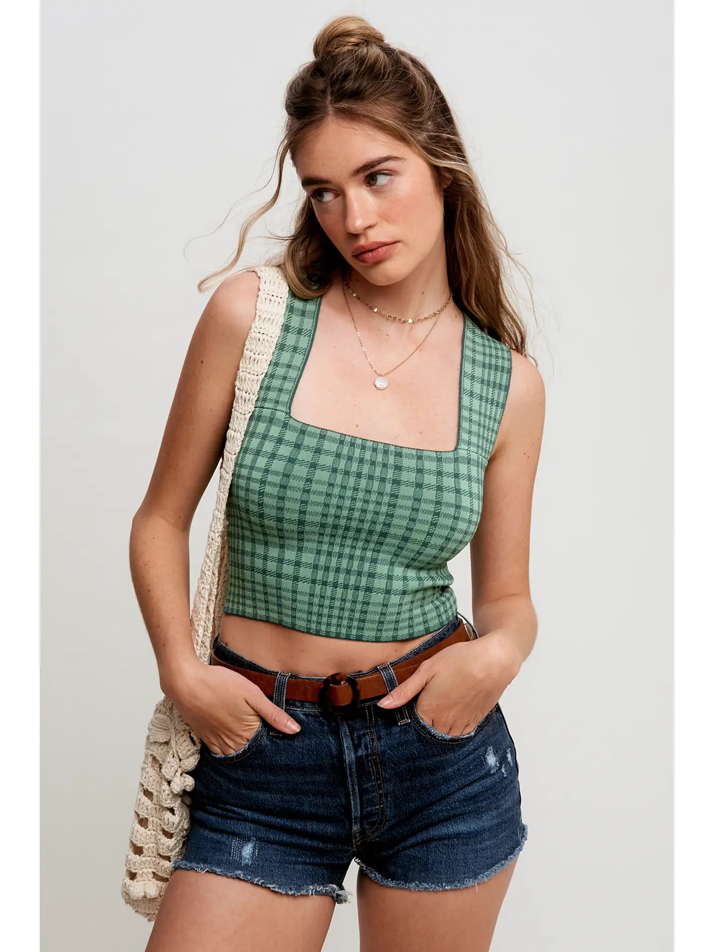 Envy Plaid Knit Brami
