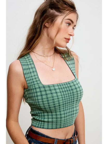 Envy Plaid Knit Brami