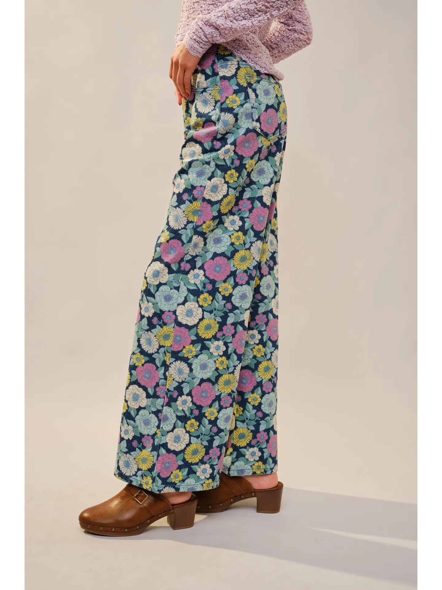 Patrice Floral Wide Leg Jeans