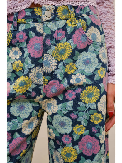 Patrice Floral Wide Leg Jeans