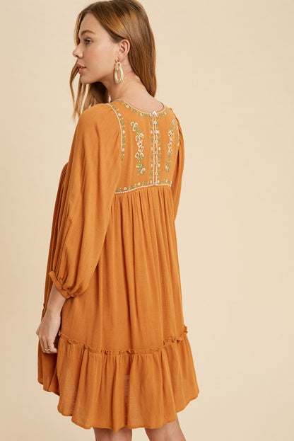 Embroidered Folklore Mini Dress