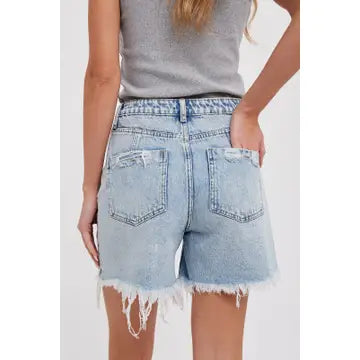 Reese Relaxed Mid-Length Denim Shorts