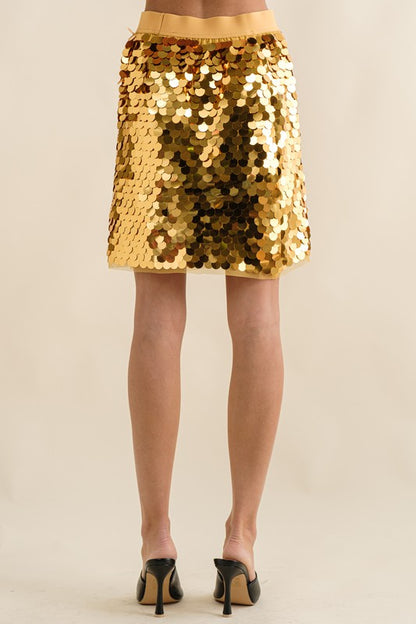 Mirrored Disco Large Sequin Mini Skirt