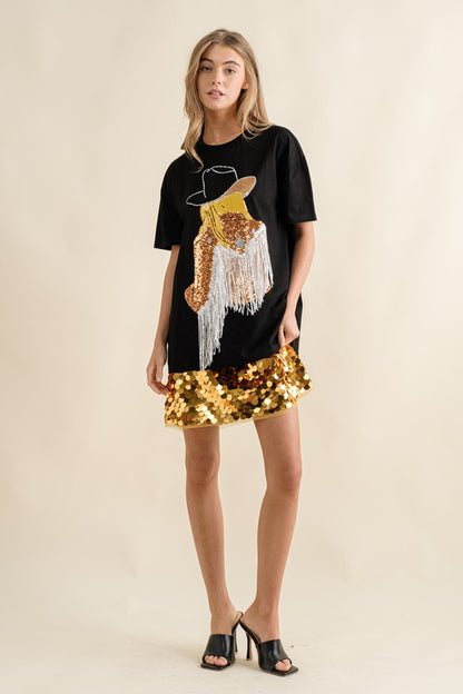 Mirrored Disco Large Sequin Mini Skirt