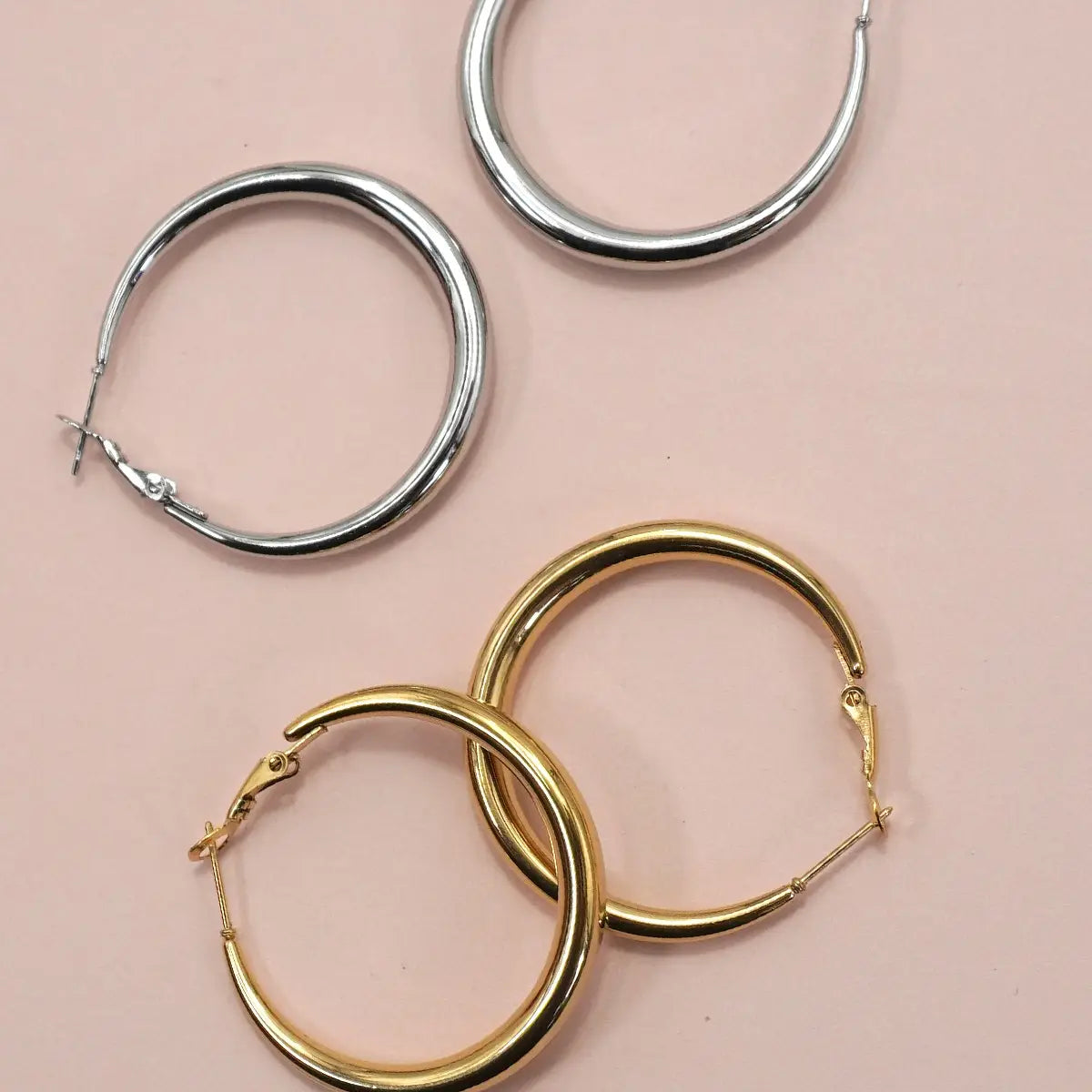18K Stainless Steel Waterproof Tarnish Free Hoops