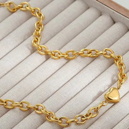 18K Stainless Steel Tarnish Free Heart Necklace