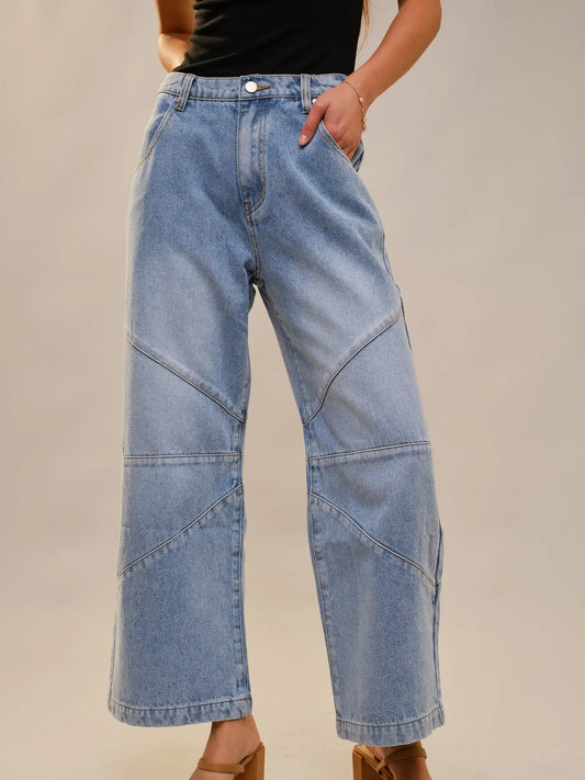 Moon Over Miami Medium Wash Baggy Wide Leg Jeans