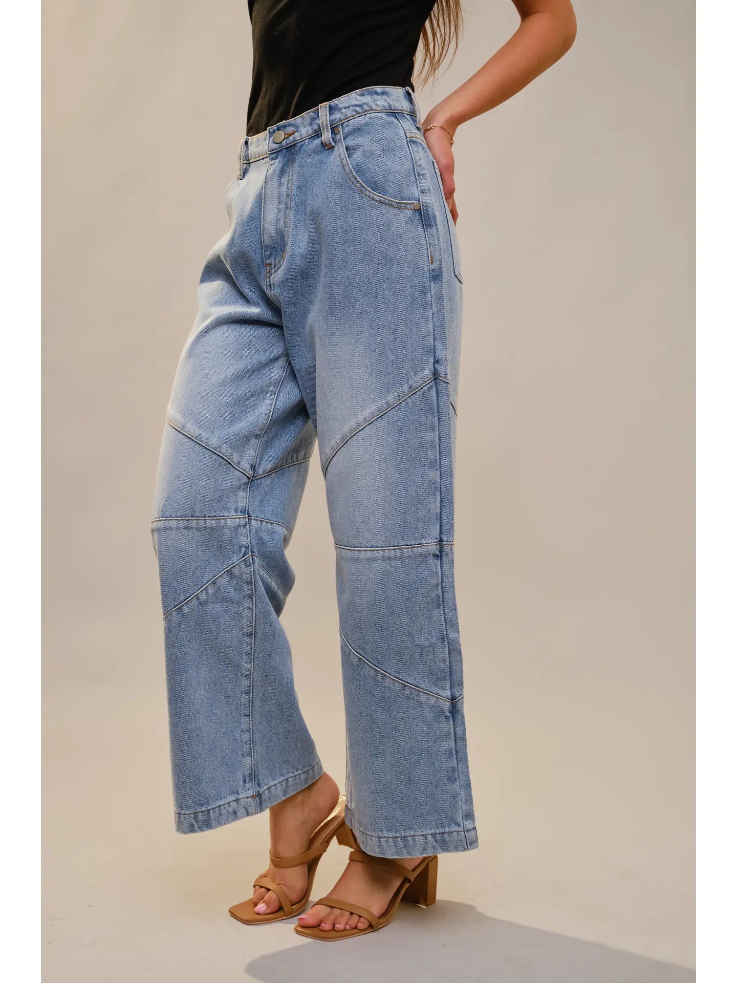 Moon Over Miami Medium Wash Baggy Wide Leg Jeans