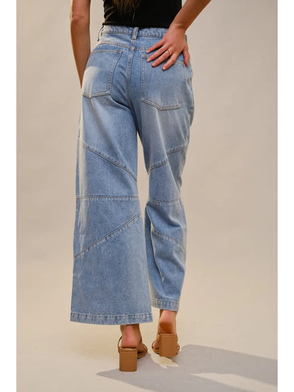 Moon Over Miami Medium Wash Baggy Wide Leg Jeans