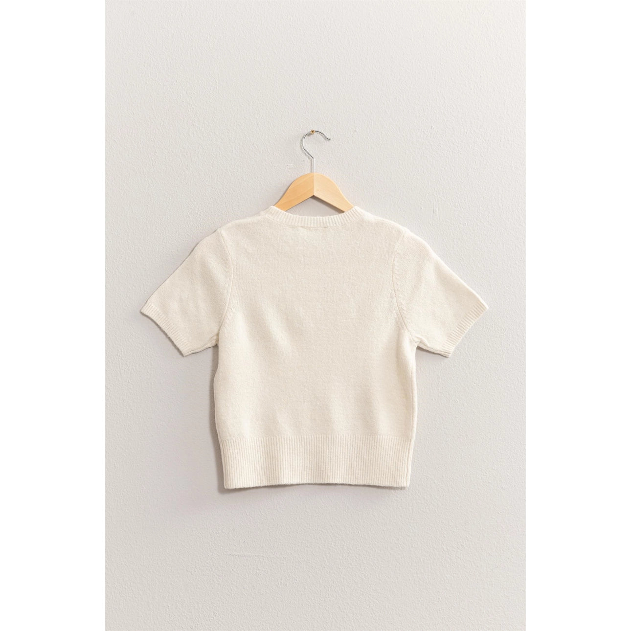 Short Sleeve Knit Sweater