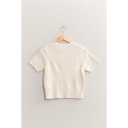 Short Sleeve Knit Sweater