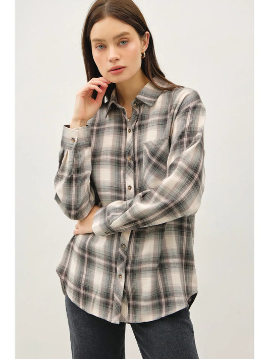 Jade Oversized Flannel Shirt