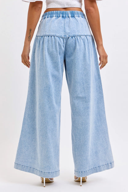 Summer 4 Button High Rise Wide Leg