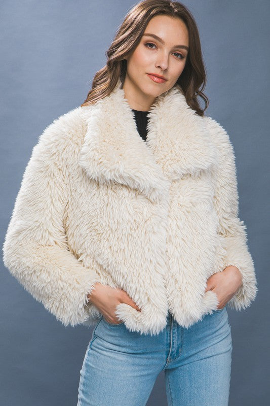 Mabel Mid Waist Faux Fur Coat