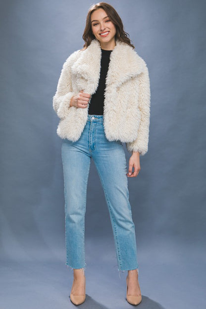 Mabel Mid Waist Faux Fur Coat