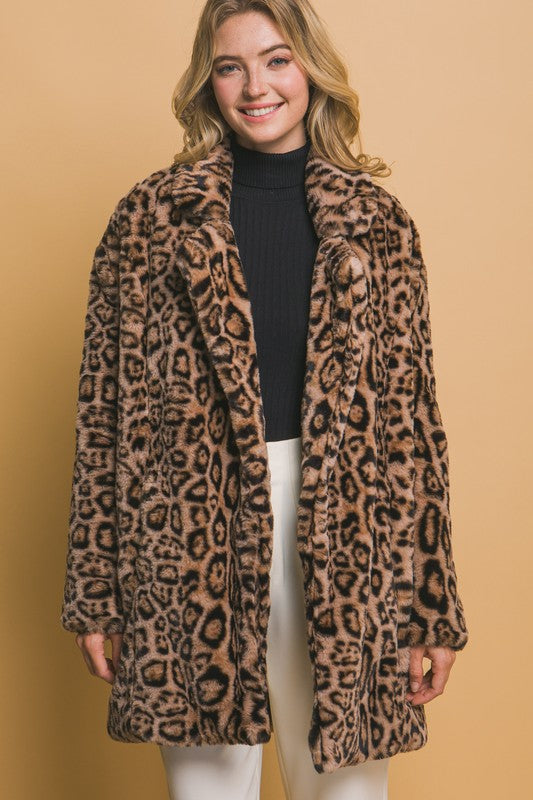 MadzAnimal Print Fur Coat