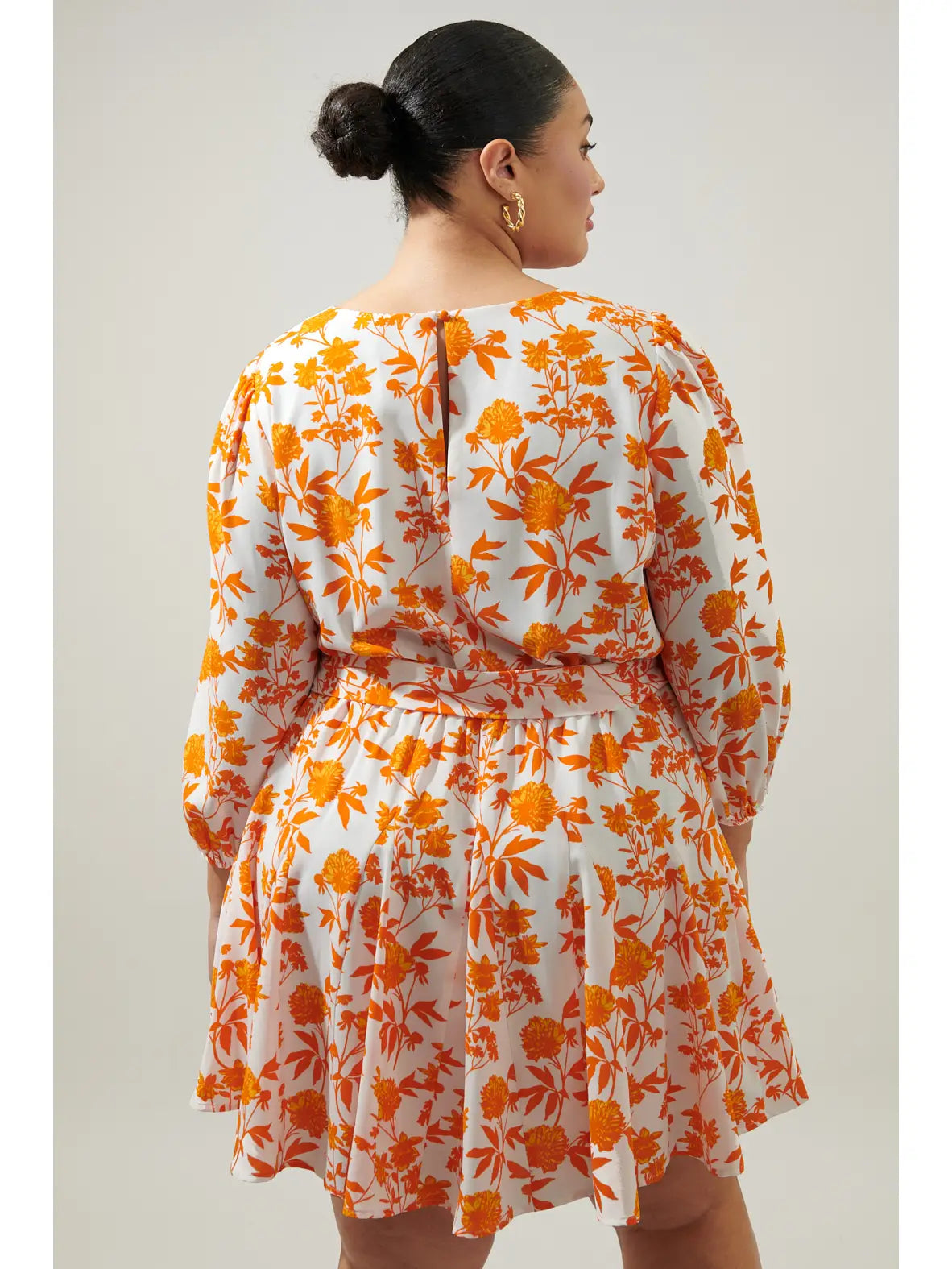 Curvy Manzanilla Floral Collins Godet Mini Dress