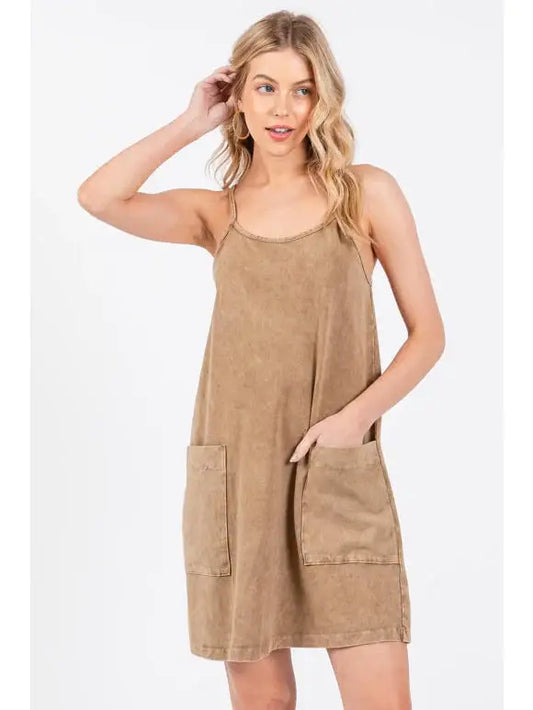 Mari Garment Dye Cami Dress