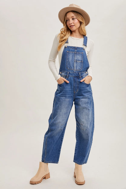 Dasesha Denim Barrel Overalls