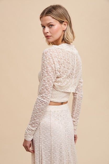 Milk Tea Lace Shrug & Tube Set