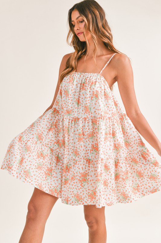 Frieda Floral Print Tiered Mini Dress