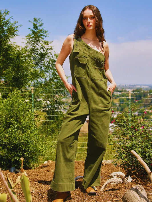 One-Shoulder Utility Overalls