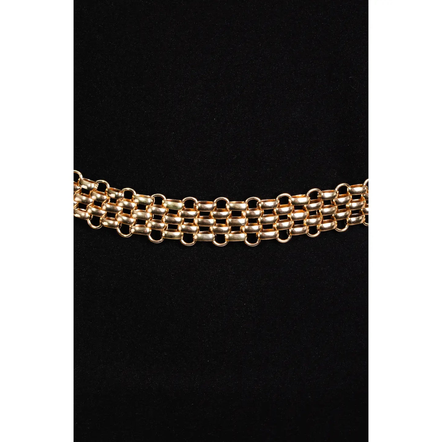 Metallic Oval Chain Mesh Belt