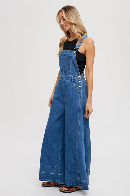 Denim Wide Leg Overalls