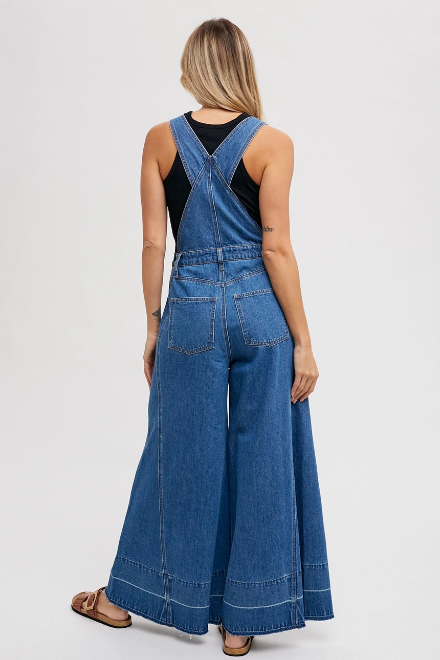 Denim Wide Leg Overalls