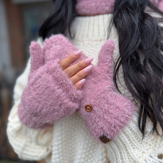 Metallic Eyelash Mittens