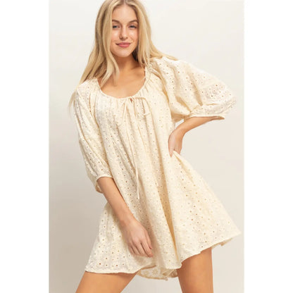 Revving Up Eyelet Babydoll Romper