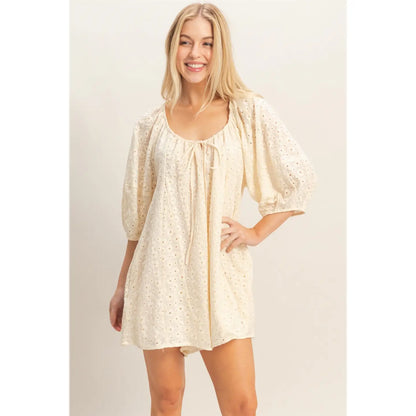 Revving Up Eyelet Babydoll Romper