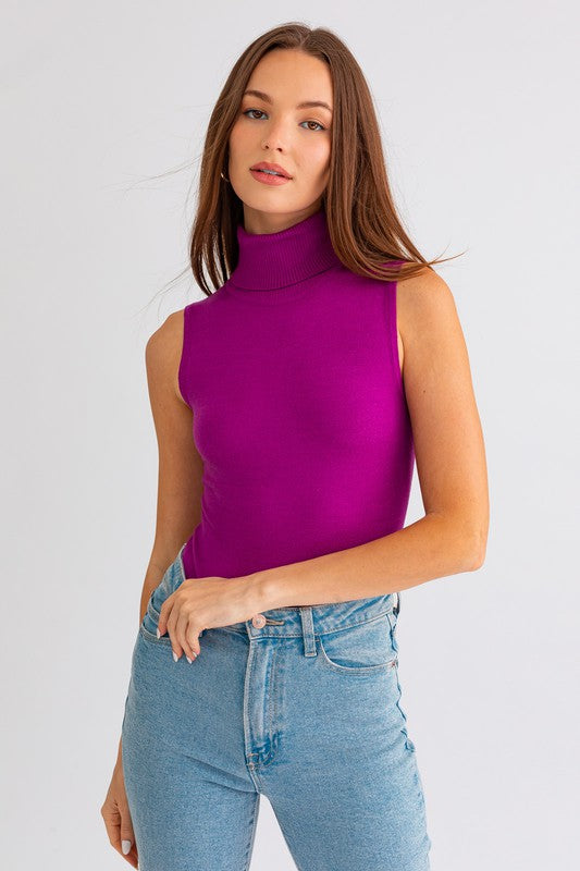 Sleeveless turtleneck bodysuit on sale