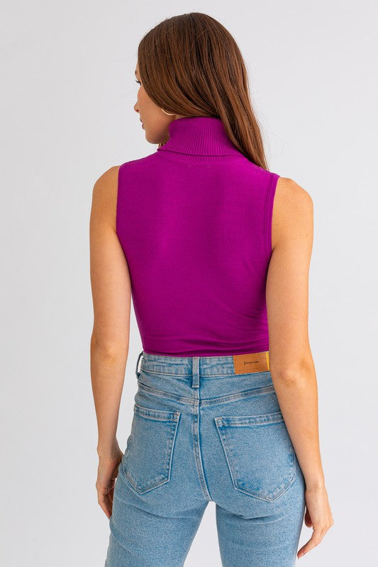 Sally Sleeveless Turtleneck Bodysuit