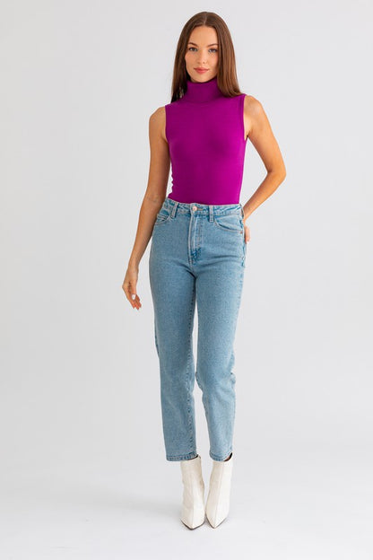 Sally Sleeveless Turtleneck Bodysuit