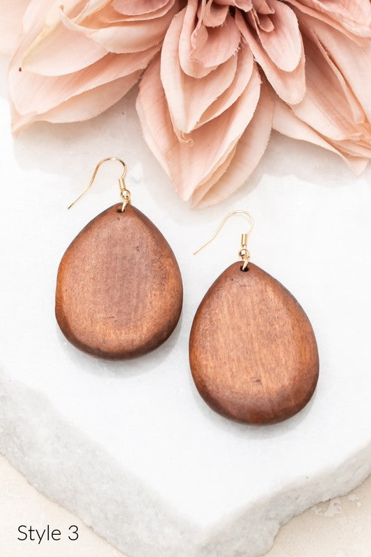 Teardrop Wooden Earring Collection