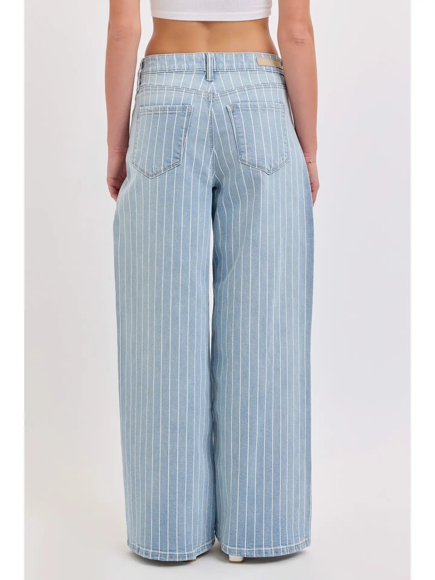 Dale Striped Low Waisted Baggy Wide Leg