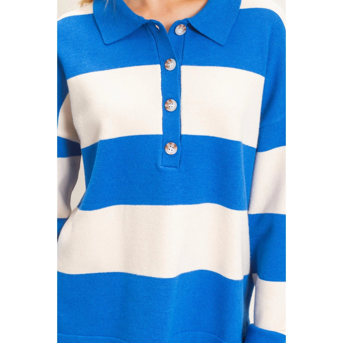 Striped Button-Up Sweater