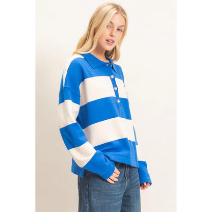 Striped Button-Up Sweater