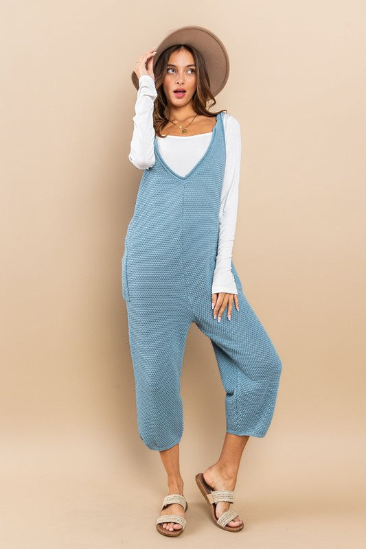 Carmen Sweater Jumpsuit with Textured Knitting Detail