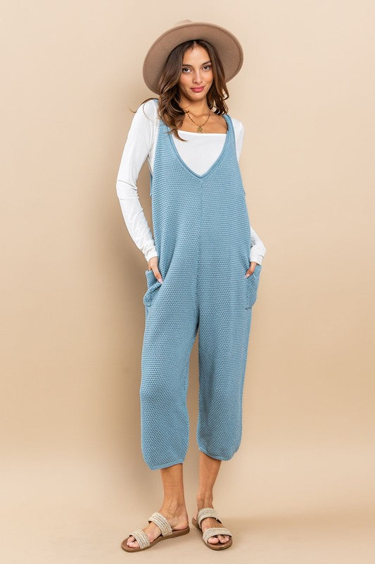 Carmen Sweater Jumpsuit with Textured Knitting Detail