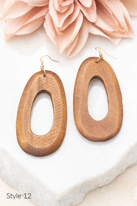 Teardrop Wooden Earring Collection