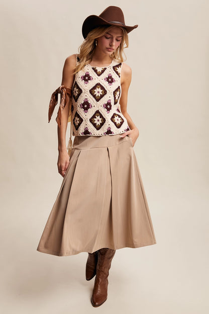 Crochet Granny Square Tassel Tie Vest