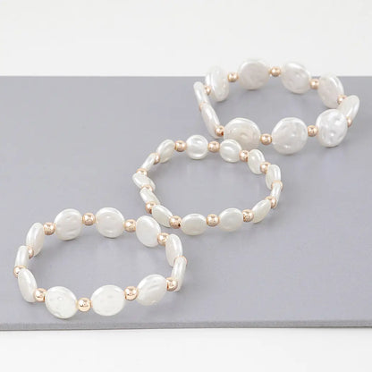 Triple Pearl Stone Beaded Bracelet