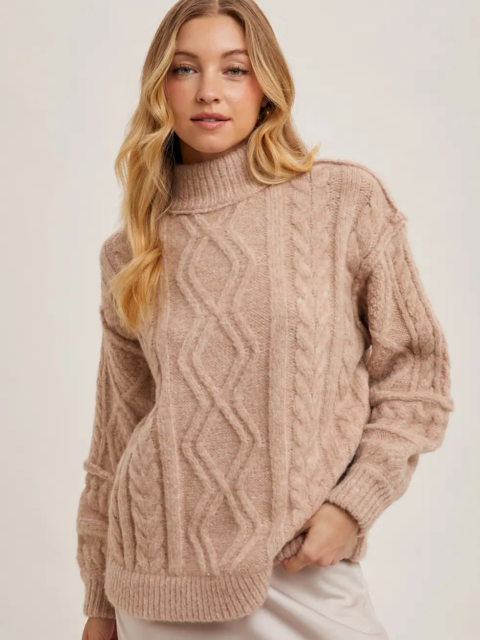 Turtleneck Cable Knit Sweater