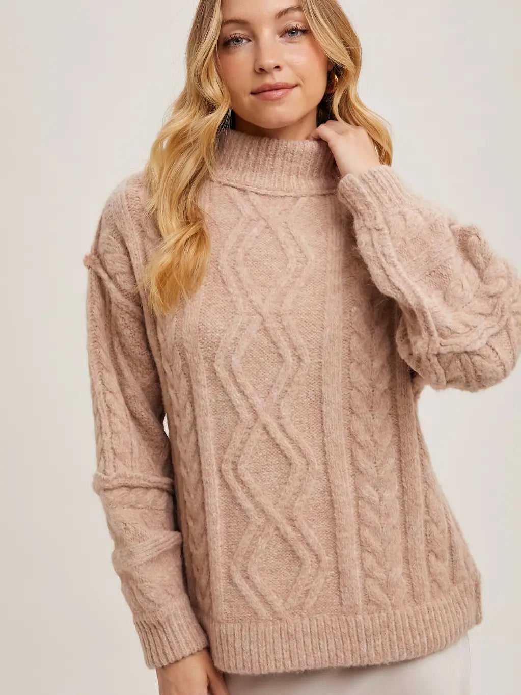 Turtleneck Cable Knit Sweater