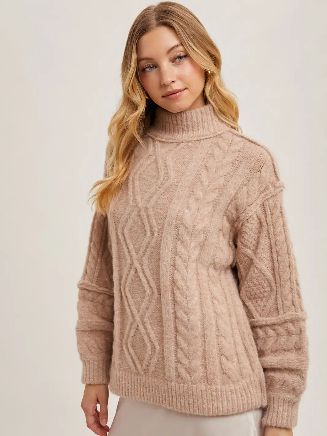 Turtleneck Cable Knit Sweater