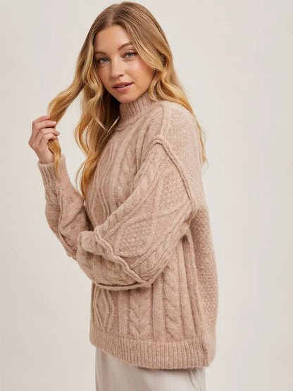 Turtleneck Cable Knit Sweater