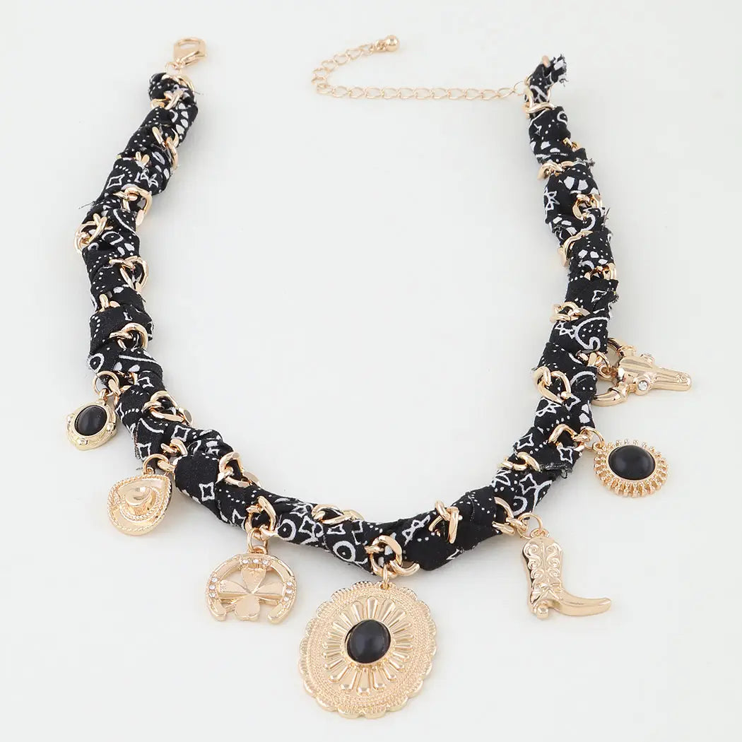 Wild West Charm Braided Necklace